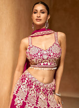 Load image into Gallery viewer, Affordable Pink Embroidered Lehenga