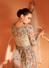 Load image into Gallery viewer, Beige Multi Colour Floral Embroidered Anarkali