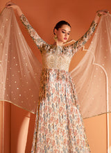 Load image into Gallery viewer, Beige Multi Colour Floral Embroidered Anarkali