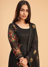 Load image into Gallery viewer, Black Sequins Embroidered Pant Style Suit