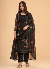 Load image into Gallery viewer, Black Sequins Embroidered Pant Style Suit
