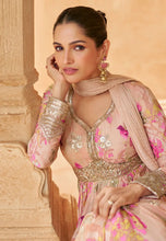 Load image into Gallery viewer, Blooming Grace peach Embroidered Anarkali Gown