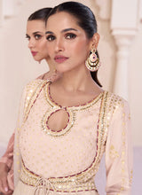 Load image into Gallery viewer, Blush Nude Lucknowi Work Designer Anarkali Suit