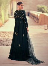 Load image into Gallery viewer, Bottle Green Embroidered Kalidar Anarkali Suit
