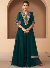 Load image into Gallery viewer, Bottle Green Heavy Embroidered Stylish Anarkali