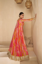 Load image into Gallery viewer, Charming Multicolor Pink Floral Embroidered Anarkali