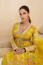 Load image into Gallery viewer, Charming Multicolor Yellow Floral Embroidered Anarkali