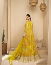 Load image into Gallery viewer, Charming Multicolor Yellow Floral Embroidered Anarkali