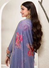 Load image into Gallery viewer, Charming Purple Heavy Embroidered Sharara Suit