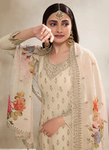 Load image into Gallery viewer, Charming White Heavy Embroidered Sharara Suit