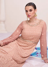 Load image into Gallery viewer, Dark Peach Lucknowi Work Designer Anarkali Suit