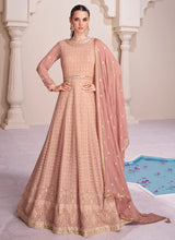 Load image into Gallery viewer, Dark Peach Lucknowi Work Designer Anarkali Suit