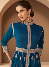 Load image into Gallery viewer, Dark Teal Heavy Embroidered Stylish Anarkali