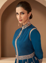 Load image into Gallery viewer, Dark Teal Heavy Embroidered Stylish Anarkali