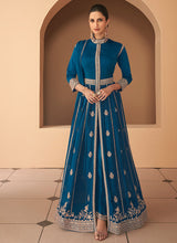 Load image into Gallery viewer, Dark Teal Heavy Embroidered Stylish Anarkali