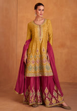 Load image into Gallery viewer, Dream Yellow Palazzo Pants with Vibrant Floral Embroidery Suit