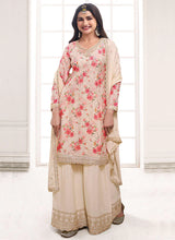 Load image into Gallery viewer, Effortless Cream Embroidered Sharara Style Suit