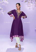 Load image into Gallery viewer, Elegance Embroidered Purple Pant Style Suit
