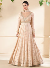 Load image into Gallery viewer, Elegant Beige Designer Anarkali Suit with Lavish Embroidery