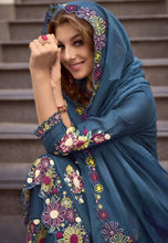 Load image into Gallery viewer, Elegant Embroidered Blue Classic Salwar Suit