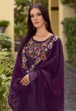 Load image into Gallery viewer, Elegant Embroidered Purple Classic Salwar Suit
