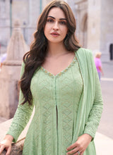 Load image into Gallery viewer, Elegant Green Embroidered Sharara Style Suit