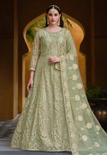 Load image into Gallery viewer, Elegant Green Heavy Embroidered Designer Anarkali