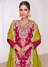 Load image into Gallery viewer, Elegant Multicolor Designer Palazzo Style Suit