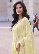 Load image into Gallery viewer, Elegant Yellow Embroidered Sharara Style Suit