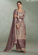 Load image into Gallery viewer, Embroidered Mauve Gharara Suit