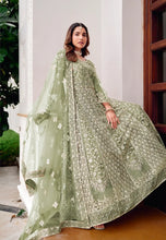 Load image into Gallery viewer, Embroidered Mehendi Green Anarkali Suit