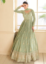 Load image into Gallery viewer, Emerald Green Designer Anarkali Suit with Lavish Embroidery