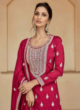 Load image into Gallery viewer, Ensembled Pink Heavy Embellished Sharara Style Suit
