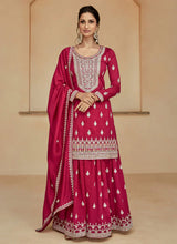 Load image into Gallery viewer, Ensembled Pink Heavy Embellished Sharara Style Suit