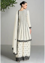 Load image into Gallery viewer, Ensembled White and Black Embroidered Palazzo Suit