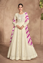 Load image into Gallery viewer, Ethereal Elegance Embroidered Off White Anarkali Gown