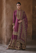 Load image into Gallery viewer, Exquisite Embroidered Purple Sharara Suit