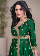 Load image into Gallery viewer, Exquisite Green Heavy Embroidered Lehenga Suit