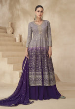 Load image into Gallery viewer, Flawless Slit Style Plum Anarkali Lehenga
