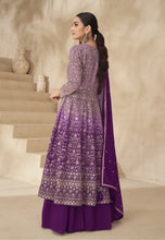 Load image into Gallery viewer, Flawless Slit Style Purple Anarkali Lehenga