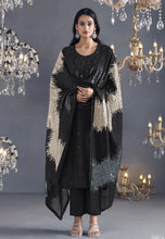 Load image into Gallery viewer, Flawless Sophistication Embroidered Black Pant Suit