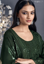 Load image into Gallery viewer, Flawless Sophistication Embroidered Dark Green Pant Suit