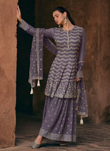 Load image into Gallery viewer, Glamourous Dark Grey Heavy Embroidered Gharara Suit