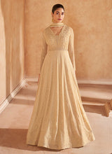 Load image into Gallery viewer, Graceful  Beige Embroidered Anarkali Gown