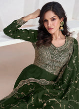 Load image into Gallery viewer, Green Elegance Reimagined Designer Anarkali Suit