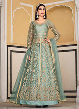 Load image into Gallery viewer, Green Embroidered Lehenga/Pant Style Designer Anarkali