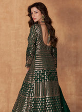 Load image into Gallery viewer, Green Enchanting Embroidered Anarkali Style Lehenga
