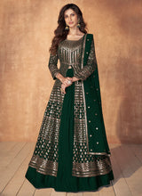 Load image into Gallery viewer, Green Enchanting Embroidered Anarkali Style Lehenga