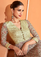 Load image into Gallery viewer, Green Multi Colour Floral Embroidered Anarkali