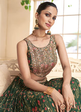 Load image into Gallery viewer, Green Multi Colour Floral Printed Designer Embroidered Lehenga Choli